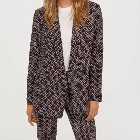 GP & J Baker x H&M Black Patterned Jacket (Us 8 ) - Picture 1 of 14